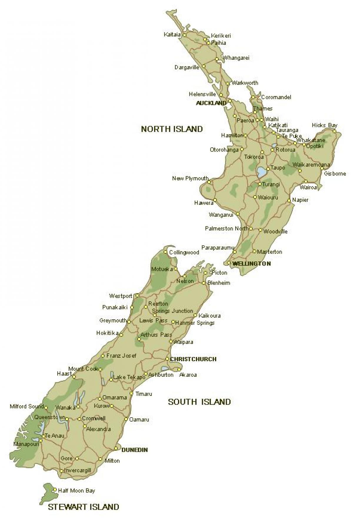 Карта на детални нов зеланд