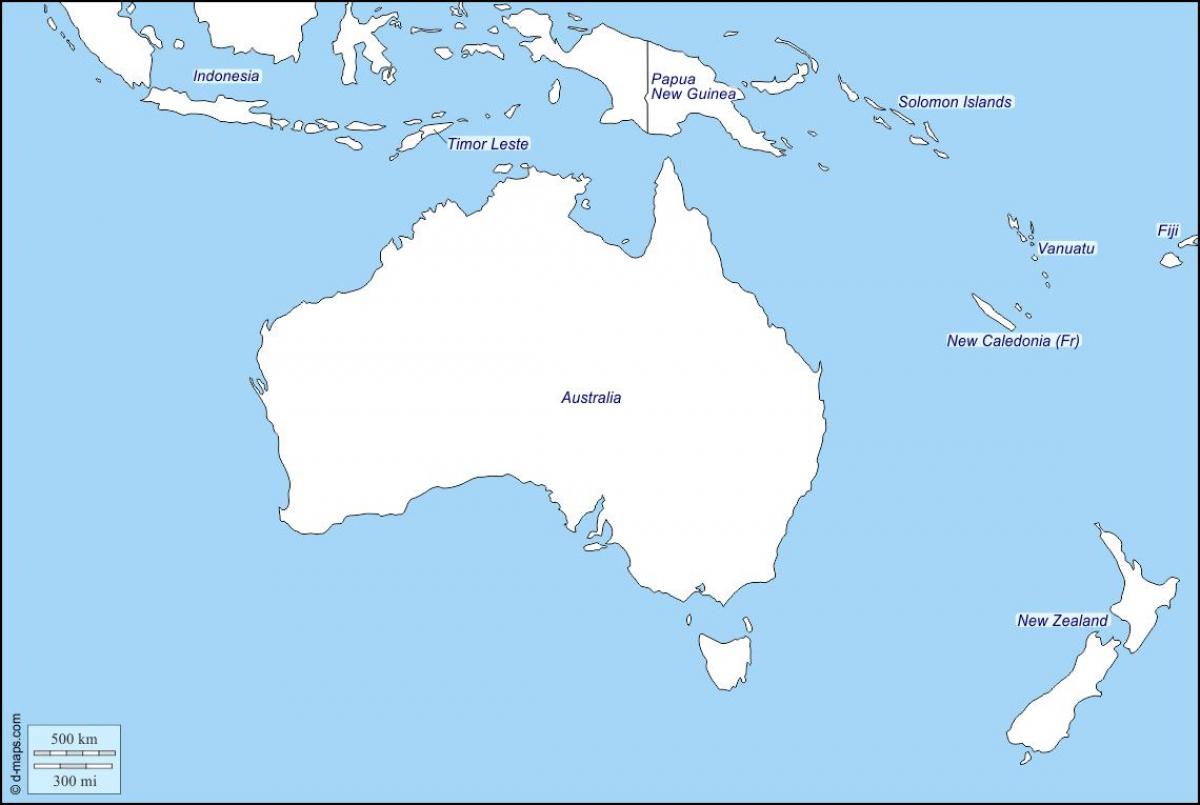 преглед карта на австралија и нов зеланд