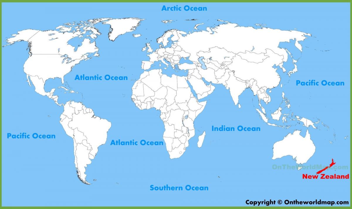 нов зеланд локација на мапата на светот